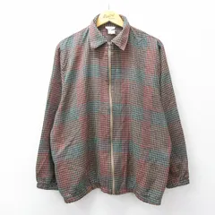 XL/古着 長袖 ジャケット スイングトップ メンズ 90年代 90s USA製 赤他 チェック 25nov19