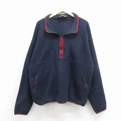 XL/古着 EMS 長袖 ハーフジップ フリース ジャケット メンズ 90年代 90s 大きいサイズ USA製 濃紺【spe】 25nov19