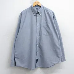 XL/古着 ギャップ GAP 長袖 ブランド シャツ メンズ 00年代 00s オックスフォード 大きいサイズ コットン ボタンダウン 薄紺系 25nov19