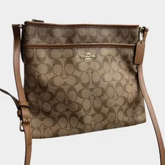 Coach シグネチャー ショルダー バッグ F58297 コーチ 斜め掛け PVC ショルダーバッグ コーティングキャンバス ベージュ ブラウン  レディース