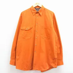 XL/古着 ノーティカ 長袖 ブランド シャツ メンズ 90年代 90s ワンポイントロゴ 大きいサイズ ロング丈 コットン オレンジ 25nov19