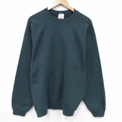 XL/古着 ウィルソン 長袖 スウェット メンズ 00年代 00s 無地 クルーネック 濃緑 25nov19のサムネイル