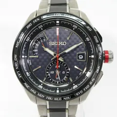 【三重本店】 中古 SEIKO | セイコー SAGA259 BRIGHTZ ブライツ 腕時計 多針アナログ表示 ソーラー電波時計 ブラック×シルバー 【131】