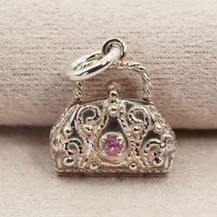 希少 アガット バッグモチーフ ロケット チャーム トップ SV/25-2718