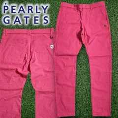 PEARLY GATES パーリーゲイツ ゴルフ コットン混 ドビー クリーンポケット 織り柄 ストレッチ ロングパンツ ゴルフウェア 053-2231901 定価2.8万 ピンク ▲032▼50625w01