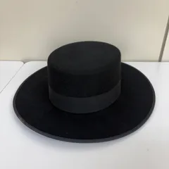 【Fernandez Roche】コルドベス フラメンコ 帽子 ハット 58サイズ 黒 スペイン製 フェルナンデス・ロチェ 記名あり