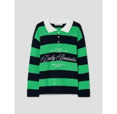 エイトセカンズ ラグビーシャツ ストライプ カラーニットTシャツ