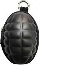 Aseren キーケース 小銭 入れ カラビナ 小物 財布 ゴルフボール サバイバル ポーチ (ブラック)