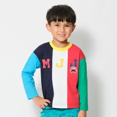 moujonjon 車ワッペン付切替長袖Tシャツ　m16806