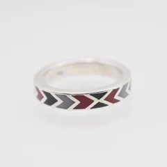 M253 カラーストーン風 925刻印 リング インレイ デザイン シルバー 指輪 ヴィンテージ 19号