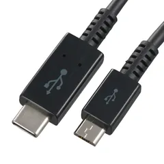 【新品】オーム電機 AudioComm USBケーブル microUSB to Type-C 長さ1m ブラック 黒 USB-IF正規認証品 3A高出力 超急速充電 480Mbps 高速データ転送｜ SMT-L10CM-K 01-7071