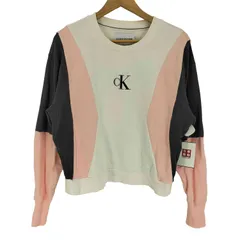 カルバンクラインジーンズ Calvin Klein Jeans ロゴプリント 切替 マルチカラー L/S クルーネック スウェット レディース import：M のサムネイル