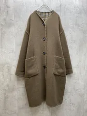 LE GLAZIK ルグラジック リバーシブル ノーカラー コート size36/ベージュｘ黒ｘ茶  ◆■◎レディース