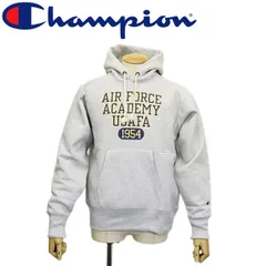 Champion (チャンピオン) C3-C116  リバースウィーブ(R) AIR FORCE ACADEMYフーデッドウェットシャツ パーカー 全4色 CN064 042シルバーグレーxネイビー M