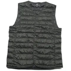 (K0109003)　UNIQLO　ユニクロ　ウルトラライトダウンベスト　カーキ　Vネック　メンズ　S