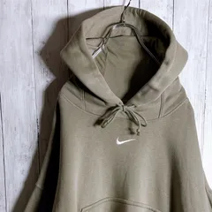 【国内正規品/新品未使用】Travis Scott 着用 ナイキ NIKE カーキ センターロゴ刺繍 パーカー #74