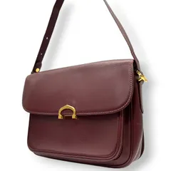 カルティエ Cartier マストライン ショルダーバッグ 肩掛け 斜め掛け可 C金具 フラップ式 レザー 本革 ボルドー ワインレッド ゴールド金具 ビンテージ ヴィンテージ クラシックデザイン エレガント レディース A