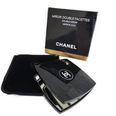CHANEL シャネル ミロワール ドゥーブル ファセット コンパクトミラー ブラック ココマーク 手鏡・コンパクト レディース 中古