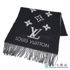 LOUIS VUITTON LV ルイヴィトン マフラー M71040 モノグラム カシミヤ100％ ブラック グレー 服飾小物 ok1568