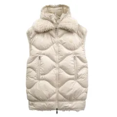 美品 モンクレール ACHARD GILET リバーシブル ジップアップ ダウンベスト ロゴワッペン エコファー H20931A00023 899PE ホワイト 0465 MONCLER