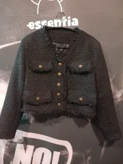 ブラック ツイード クロップドジャケット