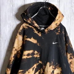 【海外モデル】00s ナイキ タイダイ スウッシュ ブラック パーカー Sweat Hoodie Parka 450