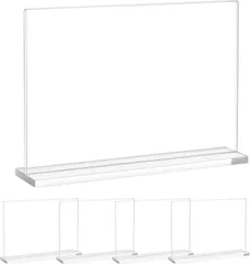 MORY TRADE morytrade アクリルスタンド 分離式 透明 スライド挿入型 メニュー立て 両面表示 5個セット (横型,  A5)