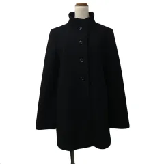 コムサイズム COMME CA ISM コート スタンドカラー シングル ウール 無地 長袖 M 黒 ブラック