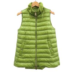 最終セール お値下げ MONCLER グリーン ダウンベスト フード付き