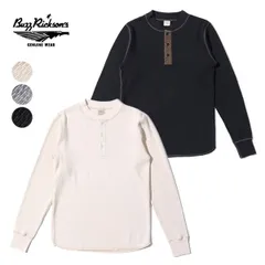 バズリクソンズ【BUZZ RICKSON'S】BR68130 THERMAL HENLEY NECK T-SHIRT ワッフルヘンリーネックTシャツ ワッフル生地 ロンT 長袖 メンズ レディース 綿100％ コットン 日本製のサムネイル