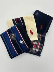 ◼︎【新品含む】POLO ポロ タオルハンカチ 4枚セット まとめ売り ミニタオル チェック ストライプ　小さめサイズ