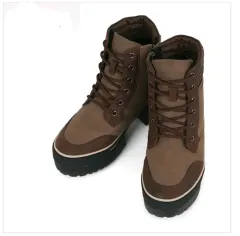 レディース 厚底 サイドジッパー 厚底ブーツ