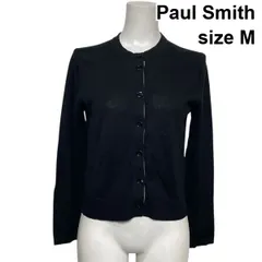 ◇ ポールスミス Paul Smith クルーネックカーディガン ニット 長袖 トップス 黒 ブラック綿混 絹混 M 9号 レディース S6A144