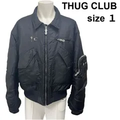 ■ サグクラブ THUG CLUB A Wingless Bird ボンバー MA-1 フライト ブルゾン 黒 コットン 1 S～M メンズ S6A116
