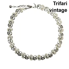 トリファリ Trifari vintage ヴィンテージ ネックレス チョーカー アクセサリー 雑貨 小物 シルバー色 レディース 6V007
