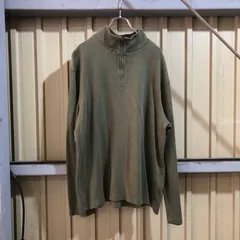 1432 TOMMY HILFIGER ハーフジップセーター カーキ XL トミーヒルフィガー コットン ワンポイント 刺繍ロゴ 古着卸 アメリカ仕入