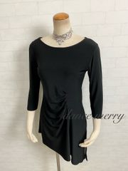 新品 ミディアム丈 社交ダンス ラテン ワルツ 黒 レッスン 3704