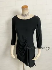 新品　社交ダンス　ロング　トップス　黒　チュニック　2913　ラテン　レッスン