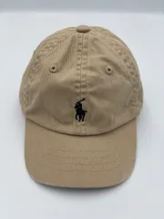 ▪︎【美品】ポロ ラルフローレン ベビー キャップ 帽子 ベージュ 紺 ポニー刺繍 48cm 12-24M