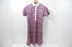 中古 レディース フィラゴルフ FILA GOLF ワンピース M 紺×赤系/花柄 半袖ポロワンピース
