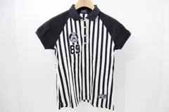 中古 レディース パーリーゲイツ PEARLY GATES 半袖ポロシャツ 0(S) 紺×白 ネイビー×ホワイト ストライプ