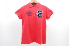 中古 レディース パーリーゲイツ PEARLY GATES 半袖ポロシャツ 0(S) 赤/レッド 刺しゅう＆ワッペン