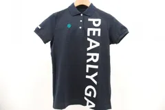 中古 レディース パーリーゲイツ PEARLY GATES 半袖ポロシャツ 0(S) 紺 ネイビー 縦ロゴ