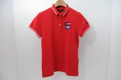 中古 レディース キャロウェイ Callaway 半袖ポロシャツ L 赤 レッド シンプル