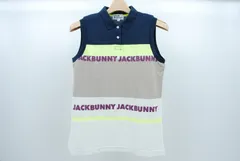 中古 レディース ジャックバニー Jack Bunny!! ノースリーブ 1 紺 パネルボーダー パーリーゲイツ　ポロシャツ