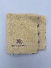 ▪︎バーバリー タオルハンカチ ノバチェック ベージュ イエロー ホースマーク 刺繍 25cm ミニタオル ブランドロゴ