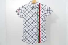 未使用品 レディース ビバハート VIVA HEART 半袖ポロシャツ 38(S) 白 ホワイト ロープ柄