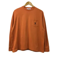 ユーエスポロアッスン U.S. POLO ASSN. Tシャツ プルオーバー クルーネック ロゴ 刺繍 長袖 M オレンジ