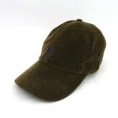 POLO RALPH LAUREN /　ポロ　ラルフローレン ◆キャップ/コーデュロイ/ブラウンカーキ/刺繍/サイズフリー 【メンズ/MEN/男性/ボーイズ/紳士】【帽子/ぼうし/ハット/キャップ/帽】 メンズファッション【中古】 