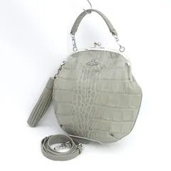 Vivienne Westwood / ヴィヴィアンウエストウッド ◆2wayショルダーバッグ/がま口/クロコ型押し/タッセル/グレー 【バッグ/バック/BAG/鞄/カバン】 レディースファッション【中古】 